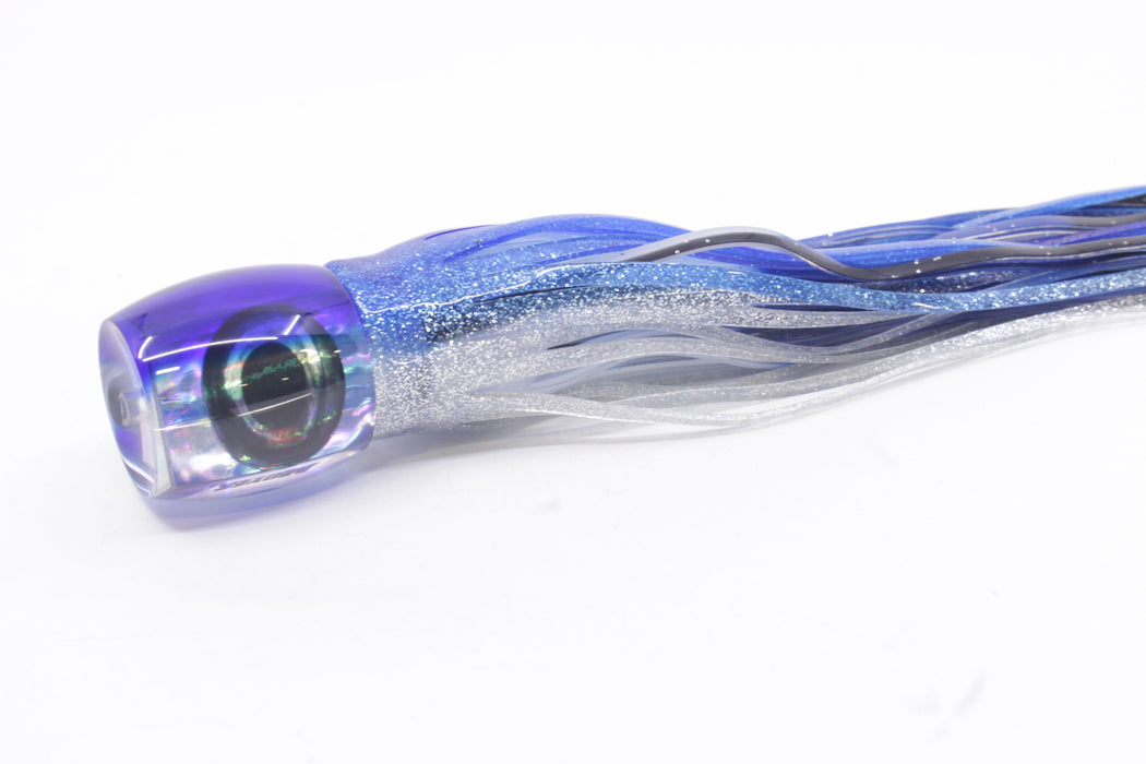 Moyes Lures Rainbow MOP Blue Back Taxi Eyes Large Tang 9" 3oz Skirted Blue-Silver