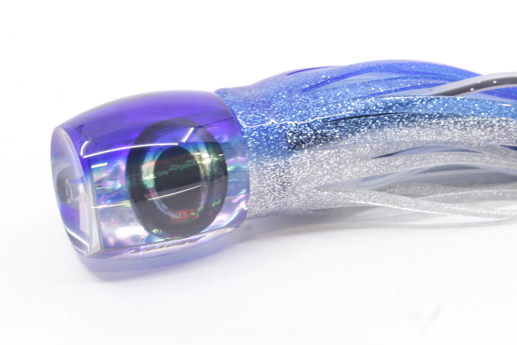 Moyes Lures Rainbow MOP Blue Back Taxi Eyes Large Tang 9" 3oz Skirted Blue-Silver