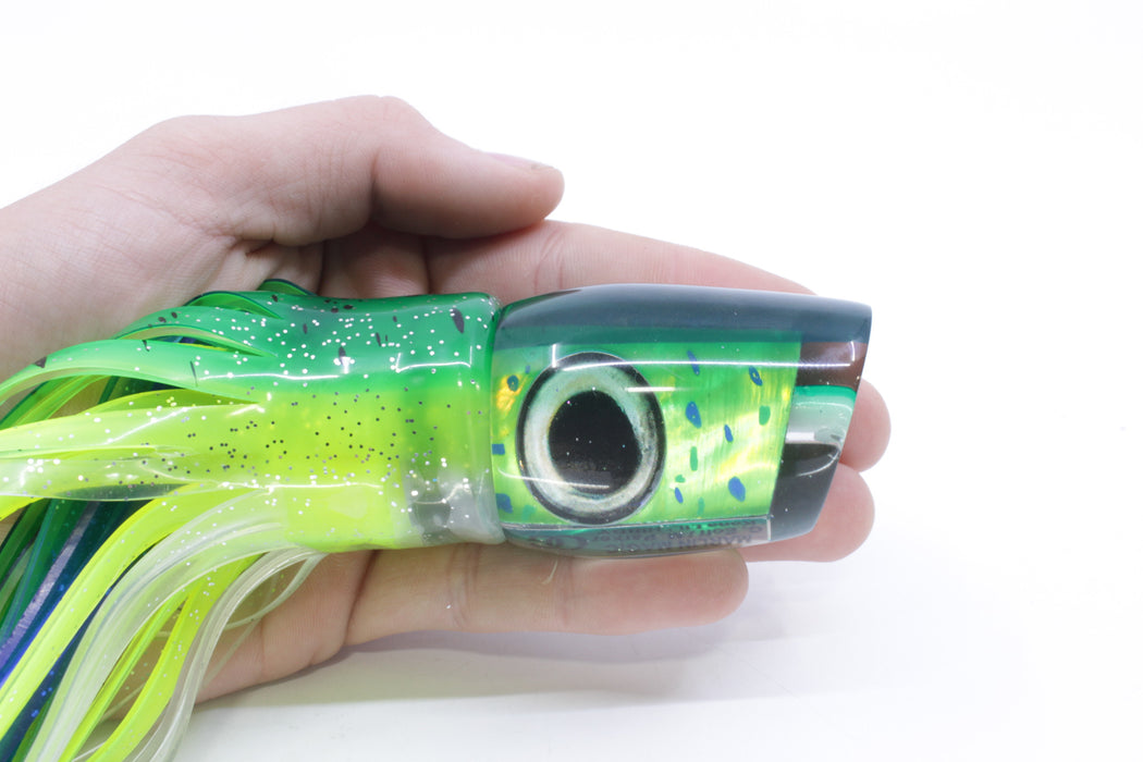 Marlin Magic Mahi MOP Green Back Taxi Eyes Lil Hibby 10" 7.2oz Skirted Mahi Pre-Rigged
