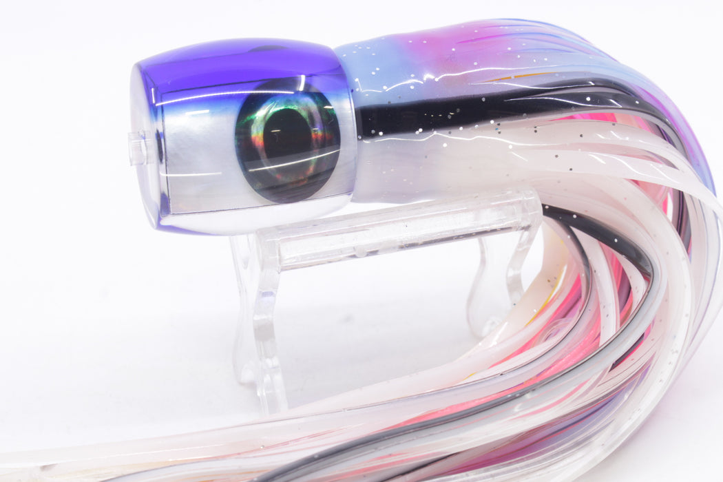 Moyes Lures White MOP Blue Back Taxi Eyes Large Tang 9" 3oz Skirted Gay Bob