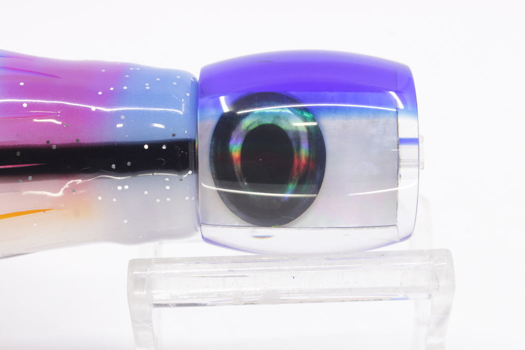 Moyes Lures White MOP Blue Back Taxi Eyes Large Tang 9" 3oz Skirted Gay Bob