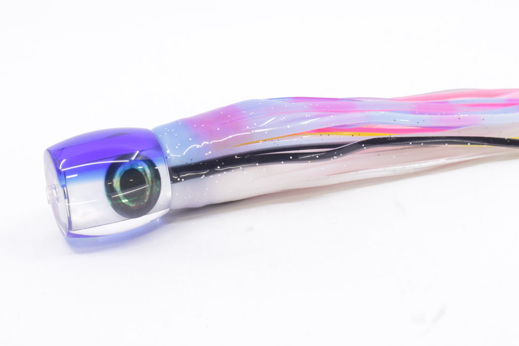 Moyes Lures White MOP Blue Back Taxi Eyes Large Tang 9" 3oz Skirted Gay Bob