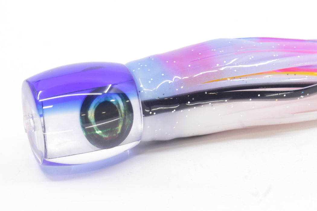 Moyes Lures White MOP Blue Back Taxi Eyes Large Tang 9" 3oz Skirted Gay Bob