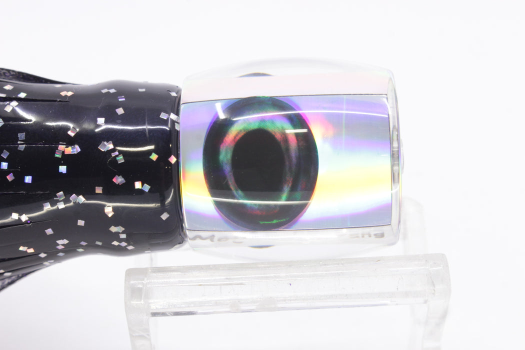 Moyes Lures Silver Rainbow Taxi Eyes Large Tang 9" 3oz Skirted Black/Purple