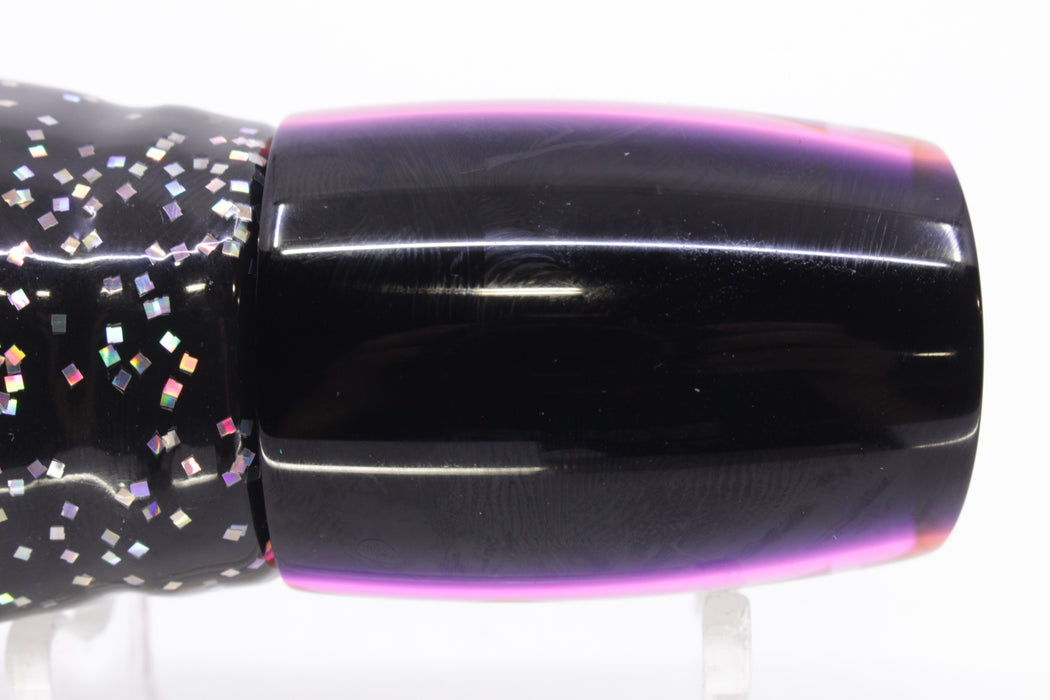 Moyes Lures Rainbow MOP Black-Pink Back Taxi Eyes Kaiwi 10" 4.5oz Skirted Black/Pink