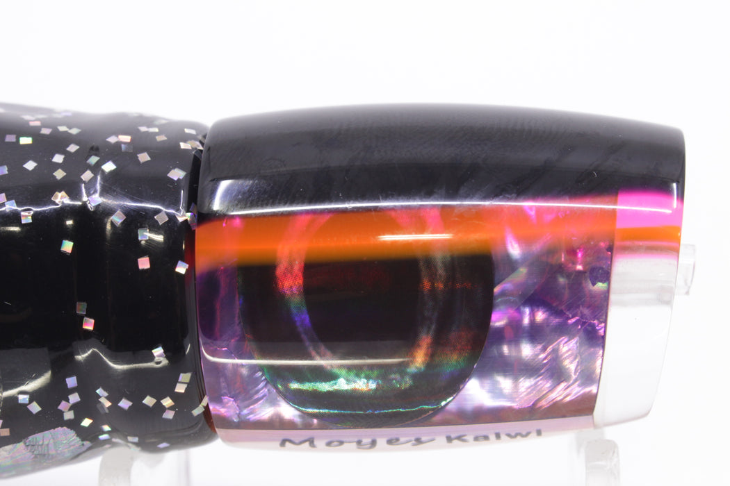 Moyes Lures Rainbow MOP Black-Pink Back Taxi Eyes Kaiwi 10" 4.5oz Skirted Black/Pink
