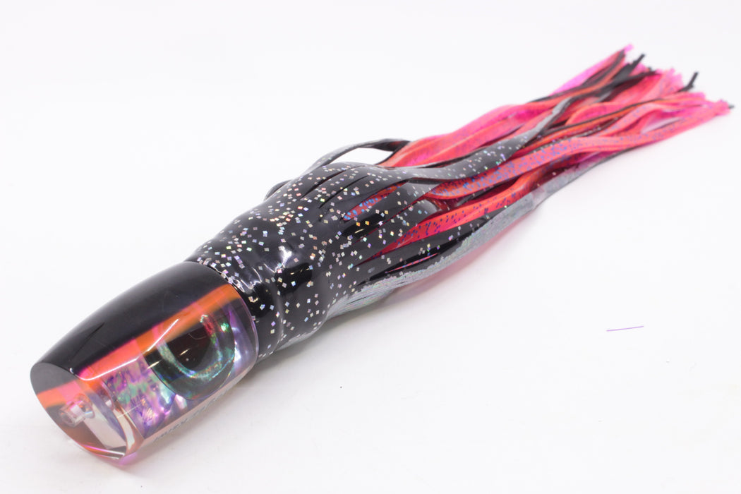 Moyes Lures Rainbow MOP Black-Pink Back Taxi Eyes Kaiwi 10" 4.5oz Skirted Black/Pink