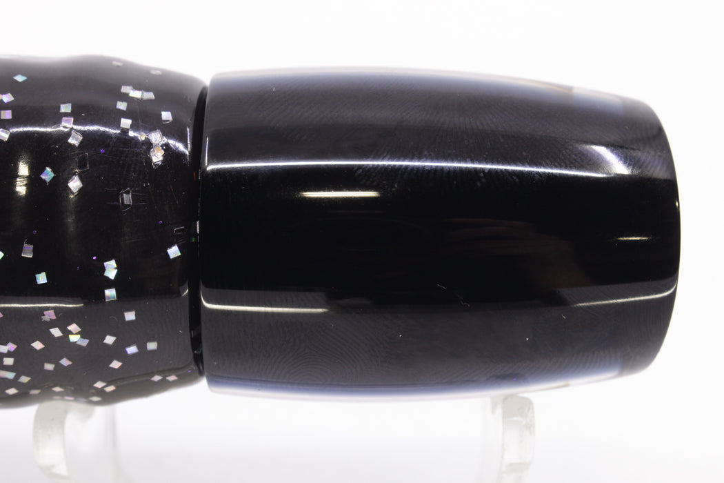 Moyes Lures Black Pearl Black Back Red Eyes Kaiwi 10" 4.5oz Skirted Black/Purple