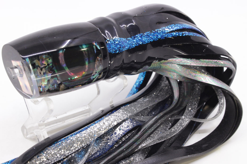 Moyes Lures S&P Black Back Taxi Eyes Kaiwi 10" 4.5oz Skirted Yellowfin/Silver