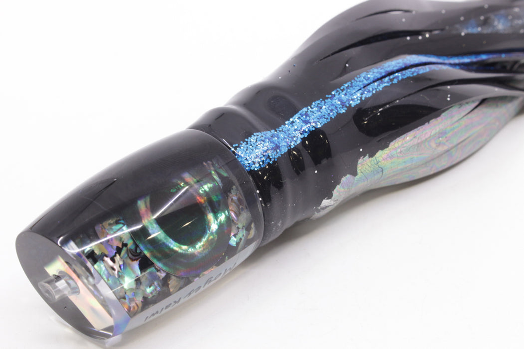 Moyes Lures S&P Black Back Taxi Eyes Kaiwi 10" 4.5oz Skirted Yellowfin/Silver