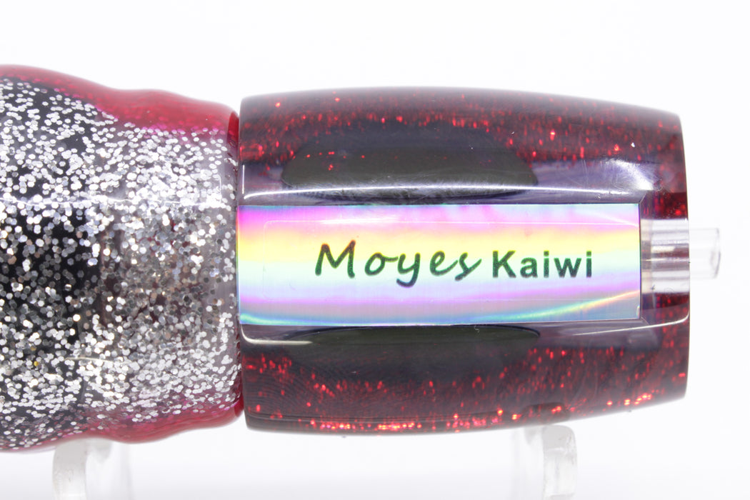 Moyes Lures Rainbow MOP Black-Red Back Taxi Eyes Kaiwi 10" 4.5oz Skirted Red Aurora