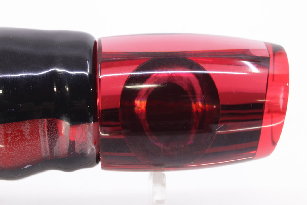 Moyes Lures Red Mirrored Taxi Eyes Kaiwi 10" 4.5oz Skirted Black Skipjack/Red