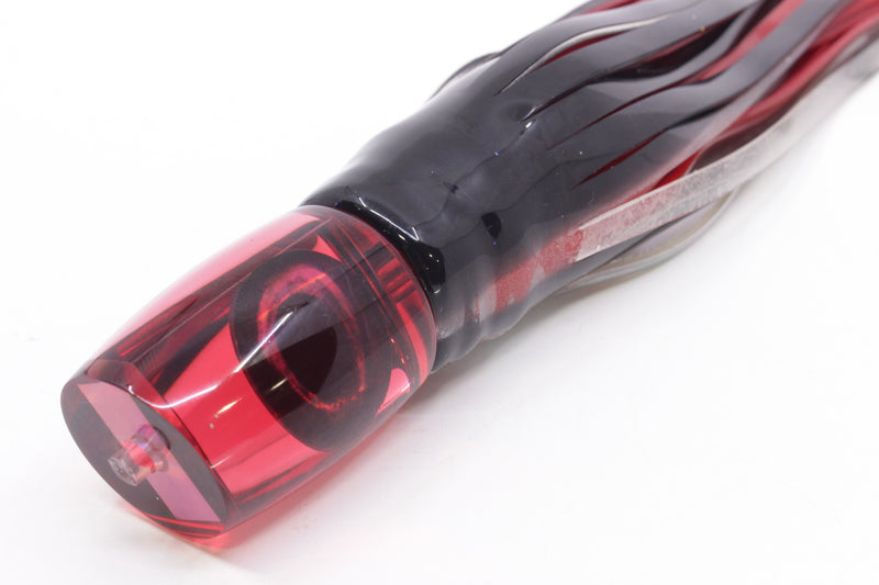 Moyes Lures Red Mirrored Taxi Eyes Kaiwi 10" 4.5oz Skirted Black Skipjack/Red