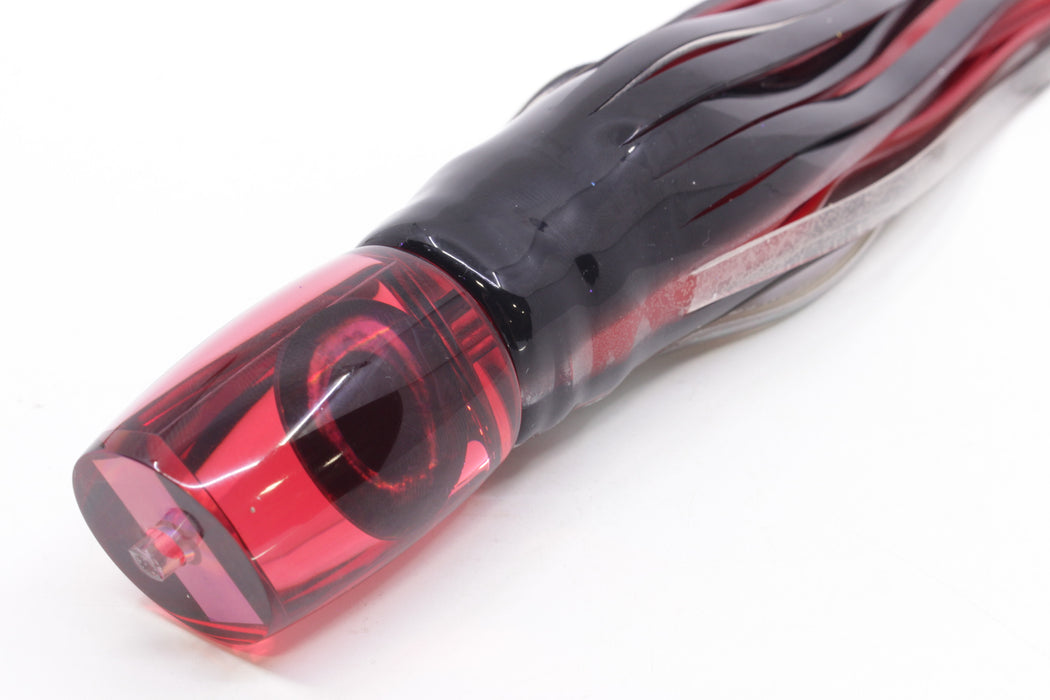 Moyes Lures Red Mirrored Taxi Eyes Kaiwi 10" 4.5oz Skirted Black Skipjack/Red