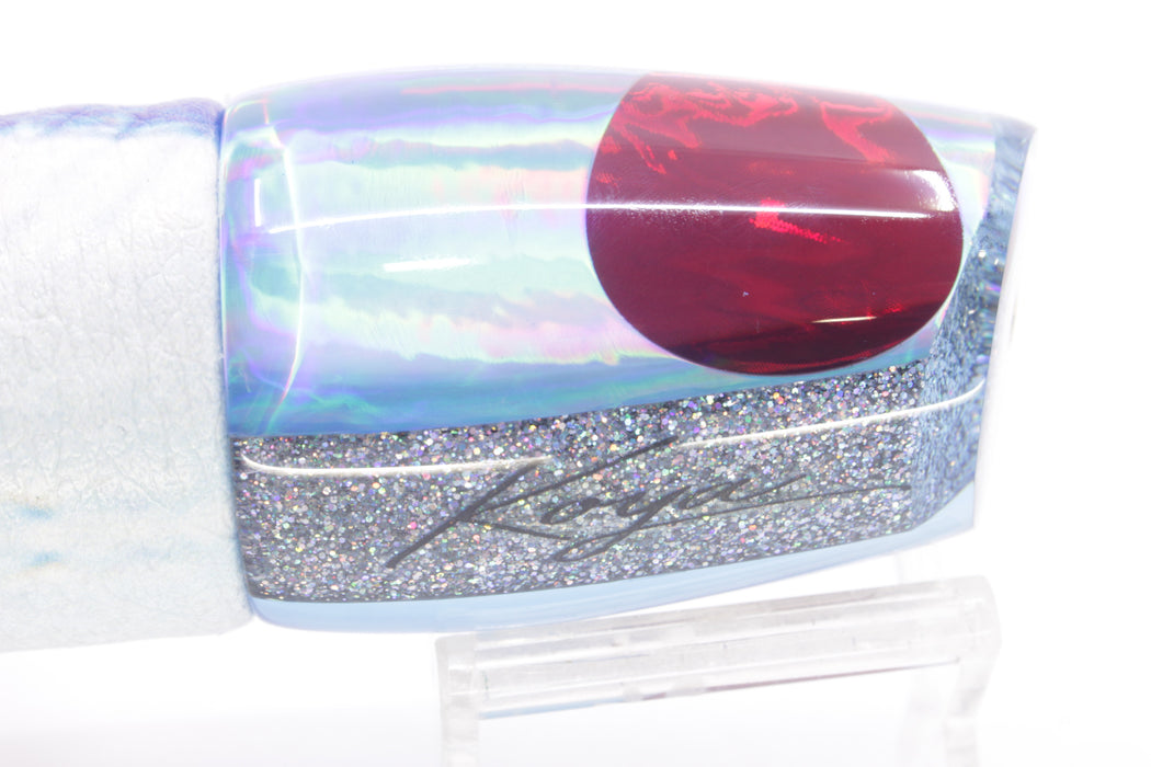 Koya Lures Ice Blue Rainbow Red Eyes Medium 861 12" 8oz ALV Vinyl Blue Ballyhoo