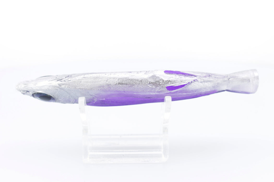 Aloha Lures Silver Rainbow Purple Back Purple Fins Slapstick 5" 5oz