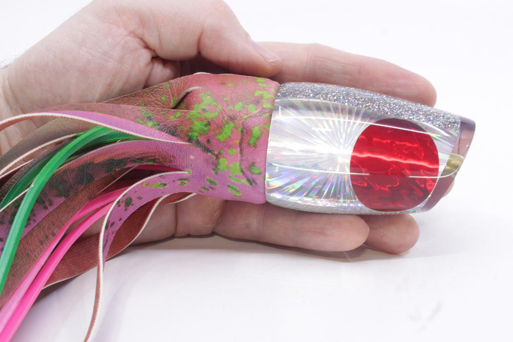 Koya Lures Silver Rainbow Starburst Red Eyes Medium 861 12" 8oz ALV Vinyl Pink Mahi