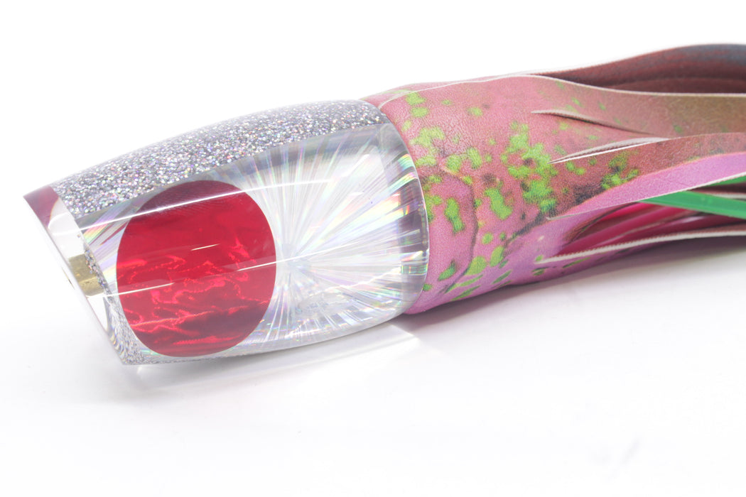 Koya Lures Silver Rainbow Starburst Red Eyes Medium 861 12" 8oz ALV Vinyl Pink Mahi