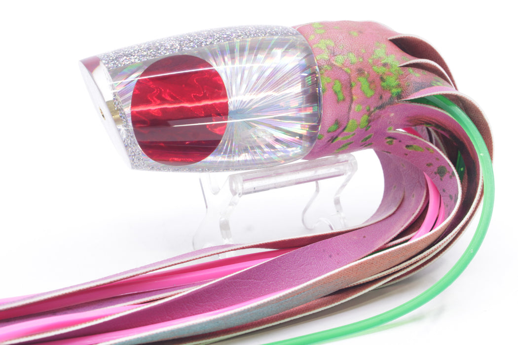 Koya Lures Silver Rainbow Starburst Red Eyes Medium 861 12" 8oz ALV Vinyl Pink Mahi