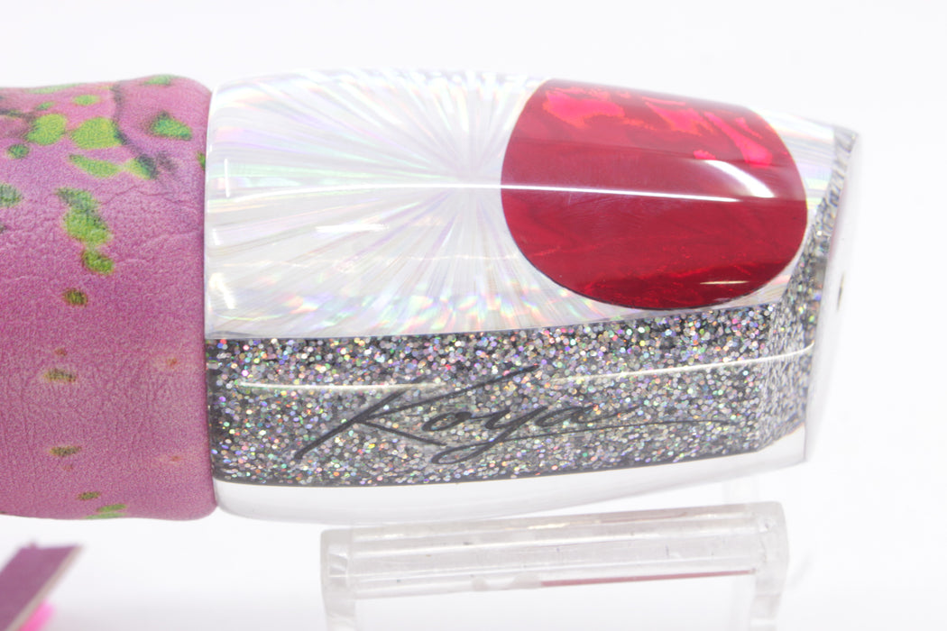 Koya Lures Silver Rainbow Starburst Red Eyes Medium 861 12" 8oz ALV Vinyl Pink Mahi