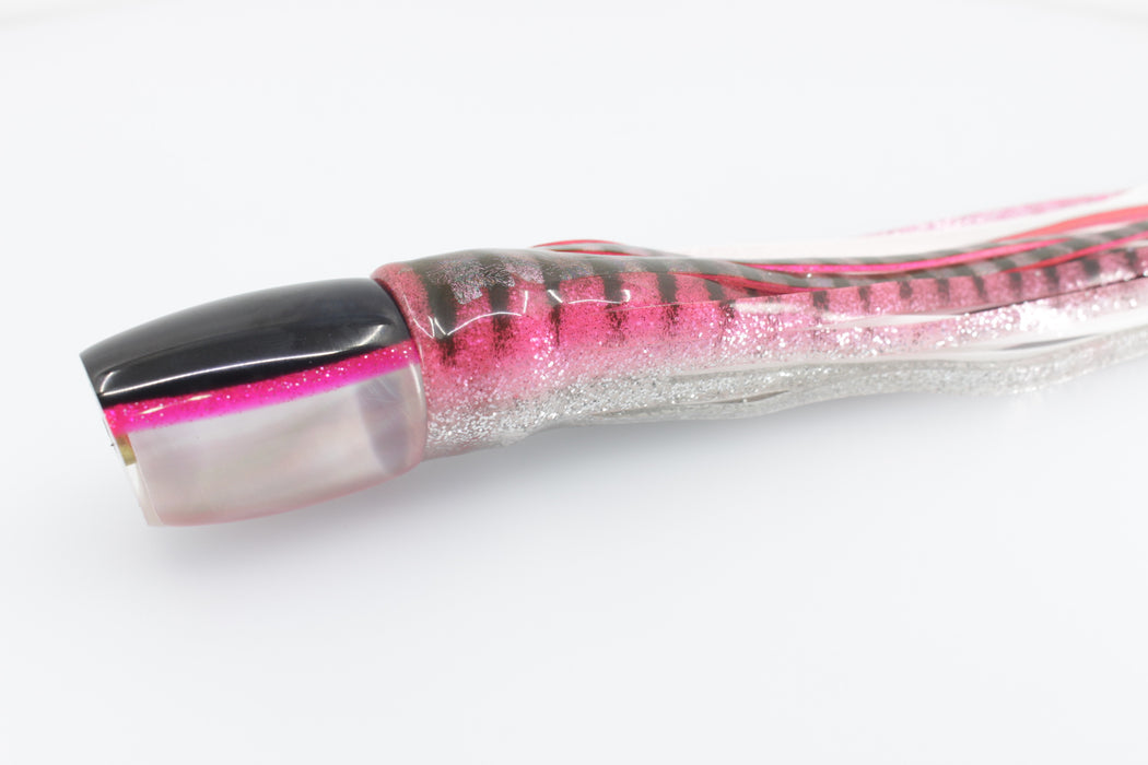 Crampton Baits Real White MOP Black-Pink Back Small DT 9" 4oz Skirted