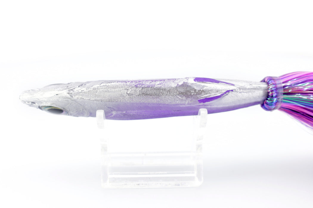 Aloha Lures Silver Rainbow Purple Back Slapstick 5" 5.5oz Strobez Mixed Purple-Pink