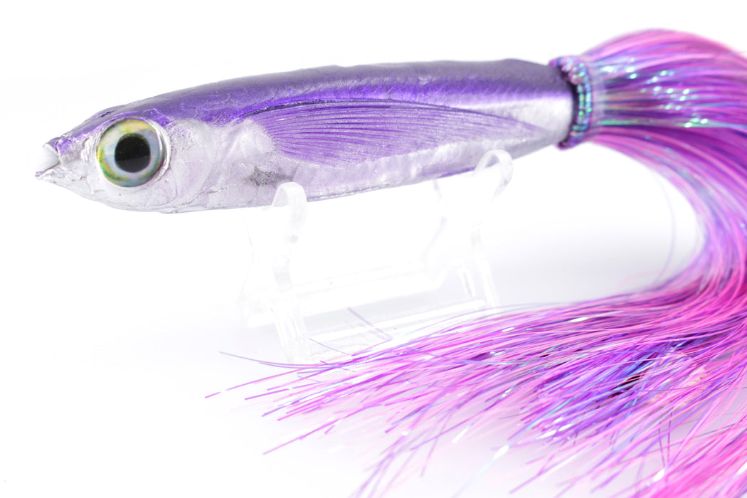 Aloha Lures Silver Rainbow Purple Back Slapstick 5" 5.5oz Strobez Mixed Purple-Pink