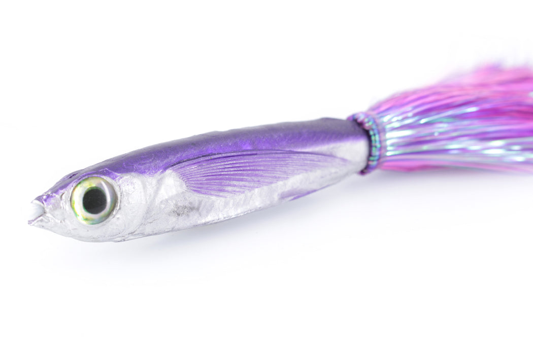 Aloha Lures Silver Rainbow Purple Back Slapstick 5" 5.5oz Strobez Mixed Purple-Pink