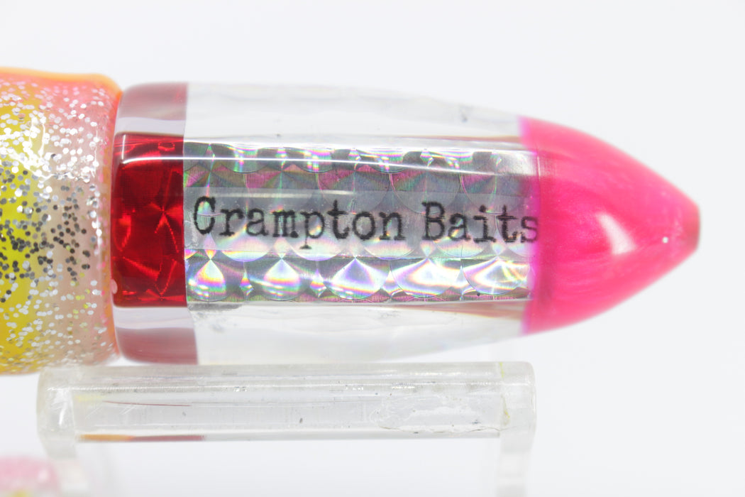 Crampton Baits Silver Rainbow Scale Pink Pearl Tip Bullet 9" 4.7oz Skirted