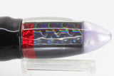 Crampton Baits Black Rainbow Scale Purple Pearl Tip Bullet 9" 4.7oz Skirted