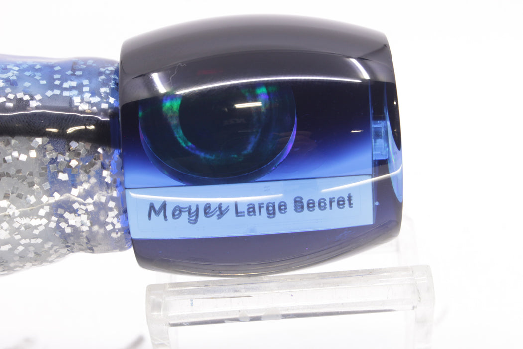 Moyes Lures Blue Mirrored Black Back Taxi Eyes Large Secret 12" 6.5oz Skirted