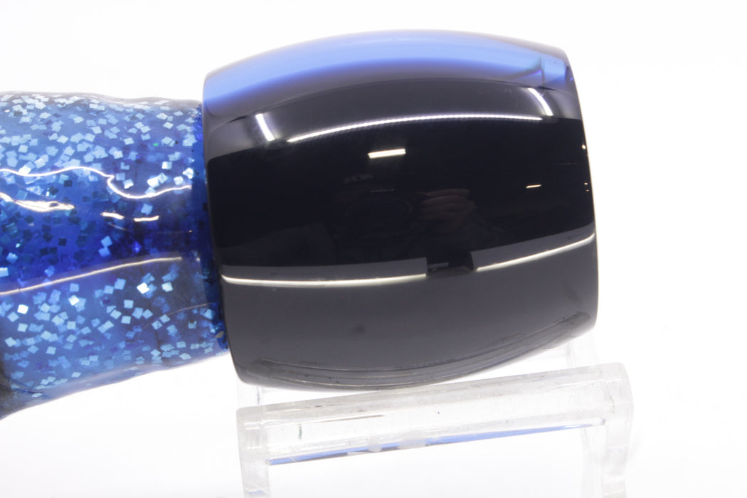 Moyes Lures Blue Mirrored Black Back Taxi Eyes Large Secret 12" 6.5oz Skirted