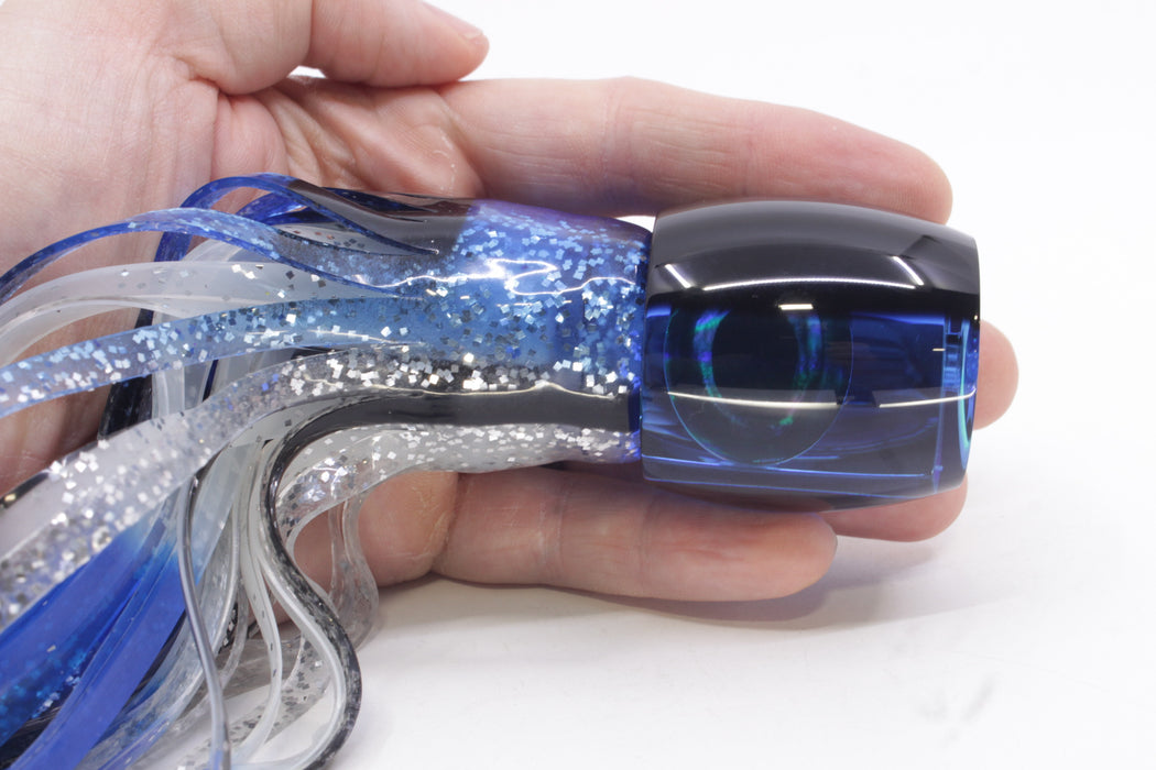 Moyes Lures Blue Mirrored Black Back Taxi Eyes Large Secret 12" 6.5oz Skirted