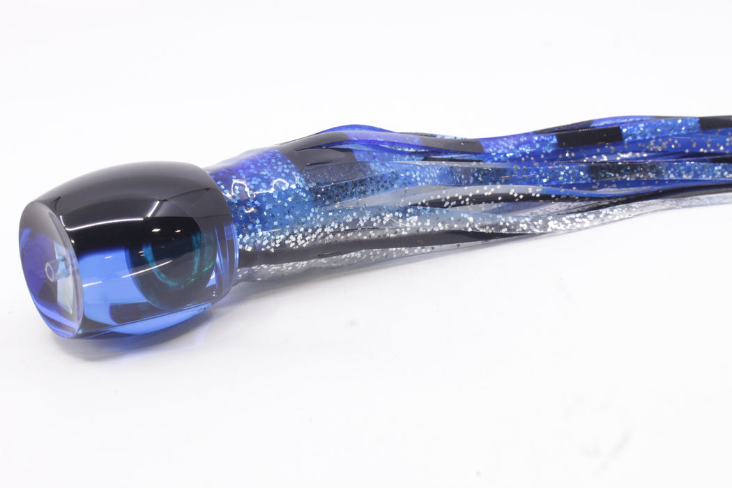 Moyes Lures Blue Mirrored Black Back Taxi Eyes Large Secret 12" 6.5oz Skirted