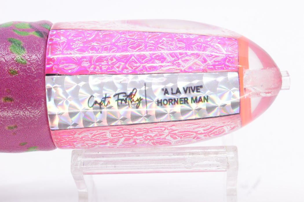 A La Vive Lures Pink Oil Slick Horner Man 12" 7.5oz ALV Mahi Pink