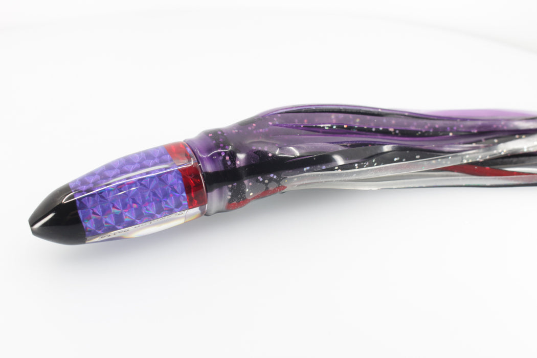 Crampton Baits Purple Rainbow Scale Black Pearl Tip Bullet 9" 4.7oz Skirted