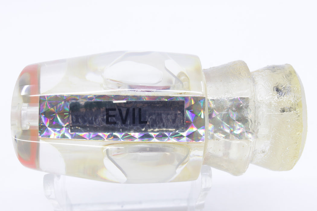 Joe Yee White Awabi Black-Red Shakey Eyes "Evil" Apollo 12" 2.8oz