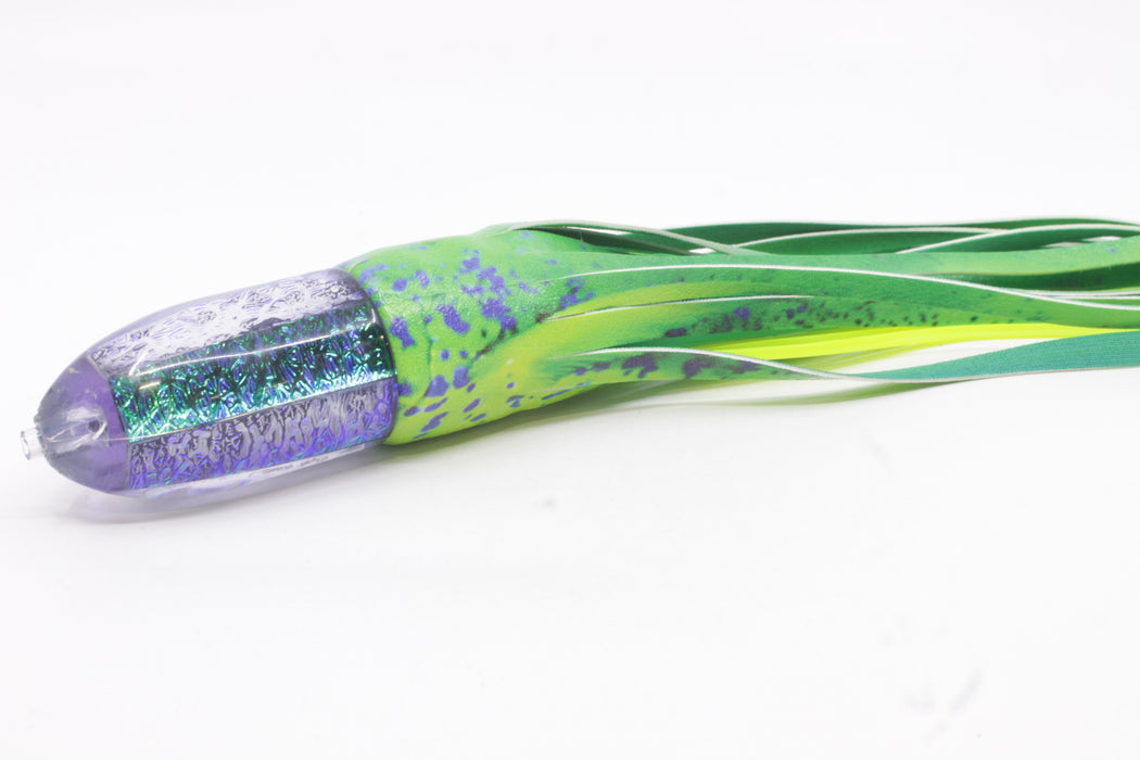 A La Vive Lures Green-Blue Oil Slick Horner Man 12" 7.5oz ALV Mahi Green