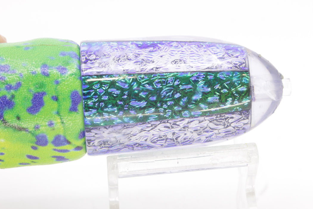 A La Vive Lures Green-Blue Oil Slick Horner Man 12" 7.5oz ALV Mahi Green