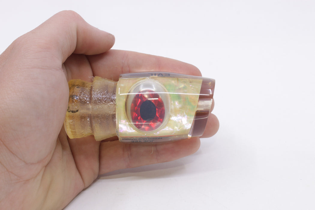 Joe Yee White Awabi Black-Red Shakey Eyes "Evil" Apollo 12" 2.8oz