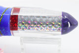 Crampton Baits Silver Rainbow Scale Purple Pearl Tip XL Bullet 12" 9.8oz Skirted