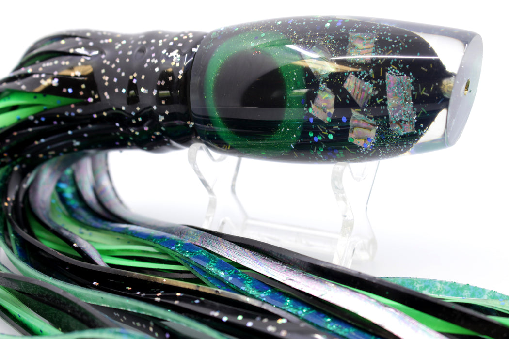 Coggin Lures Black-Green S&P Cracked Abalone Copalure 45 Fish Head 12" 7oz Skirted