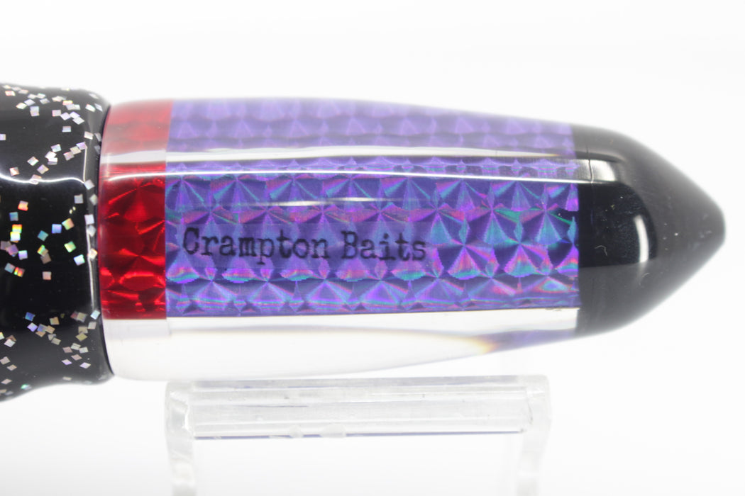 Crampton Baits Purple Rainbow Scale Black Pearl Tip XL Bullet 12" 9.8oz Skirted