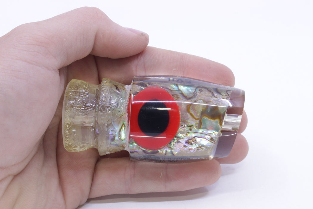 Joe Yee Abalone Shell Black-Red Handmade Eyes #1 "Evil" Apollo 12" 2.8oz