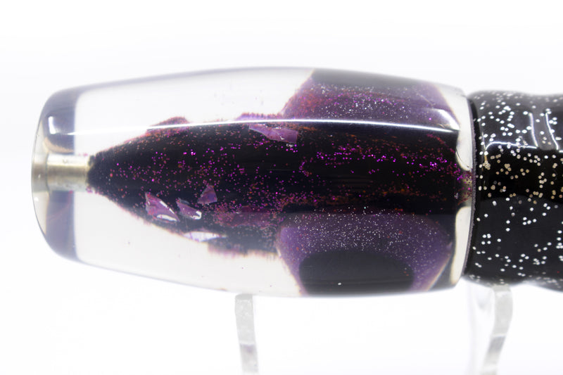 Coggin Lures Black-Purple S&P Cracked Purple MOP Copalure 45 Fish Head 12" 7oz Skirted