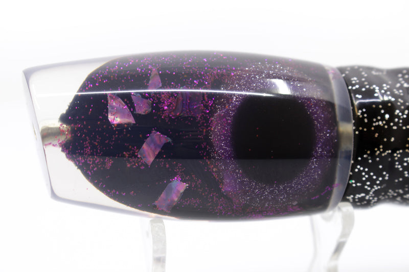 Coggin Lures Black-Purple S&P Cracked Purple MOP Copalure 45 Fish Head 12" 7oz Skirted