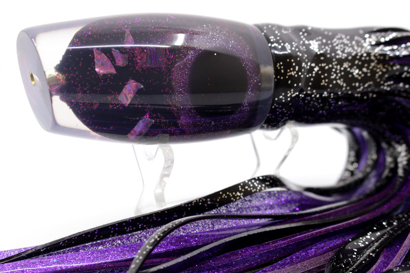Coggin Lures Black-Purple S&P Cracked Purple MOP Copalure 45 Fish Head 12" 7oz Skirted