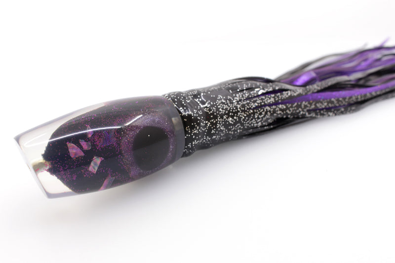 Coggin Lures Black-Purple S&P Cracked Purple MOP Copalure 45 Fish Head 12" 7oz Skirted