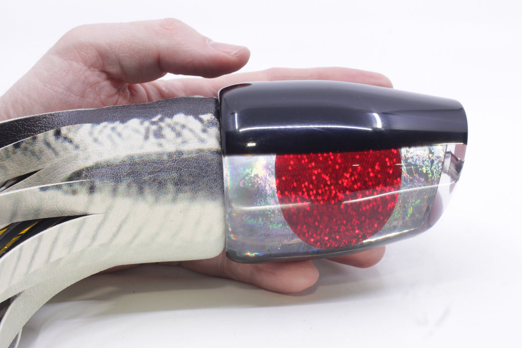 A La Vive Lures Silver Rainbow Black Back Red Eyes XL Pothound 16" 15.7oz ALV