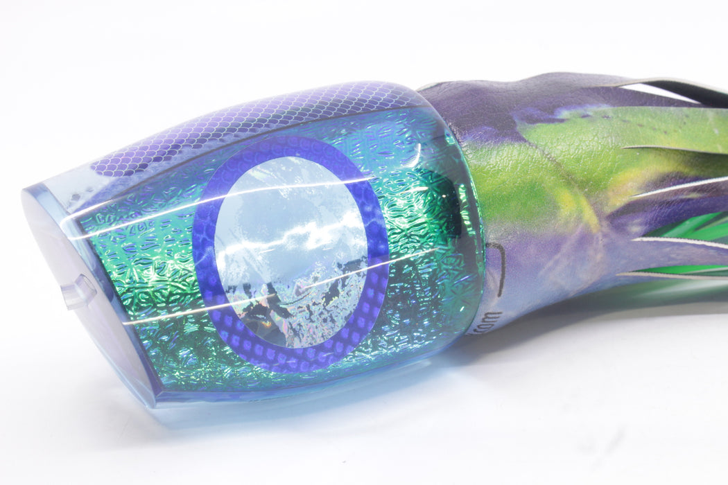 A La Vive Lures Green-Blue Oil Slick Ice Blue-Blue Eyes XL Pothound 16" 15.7oz ALV